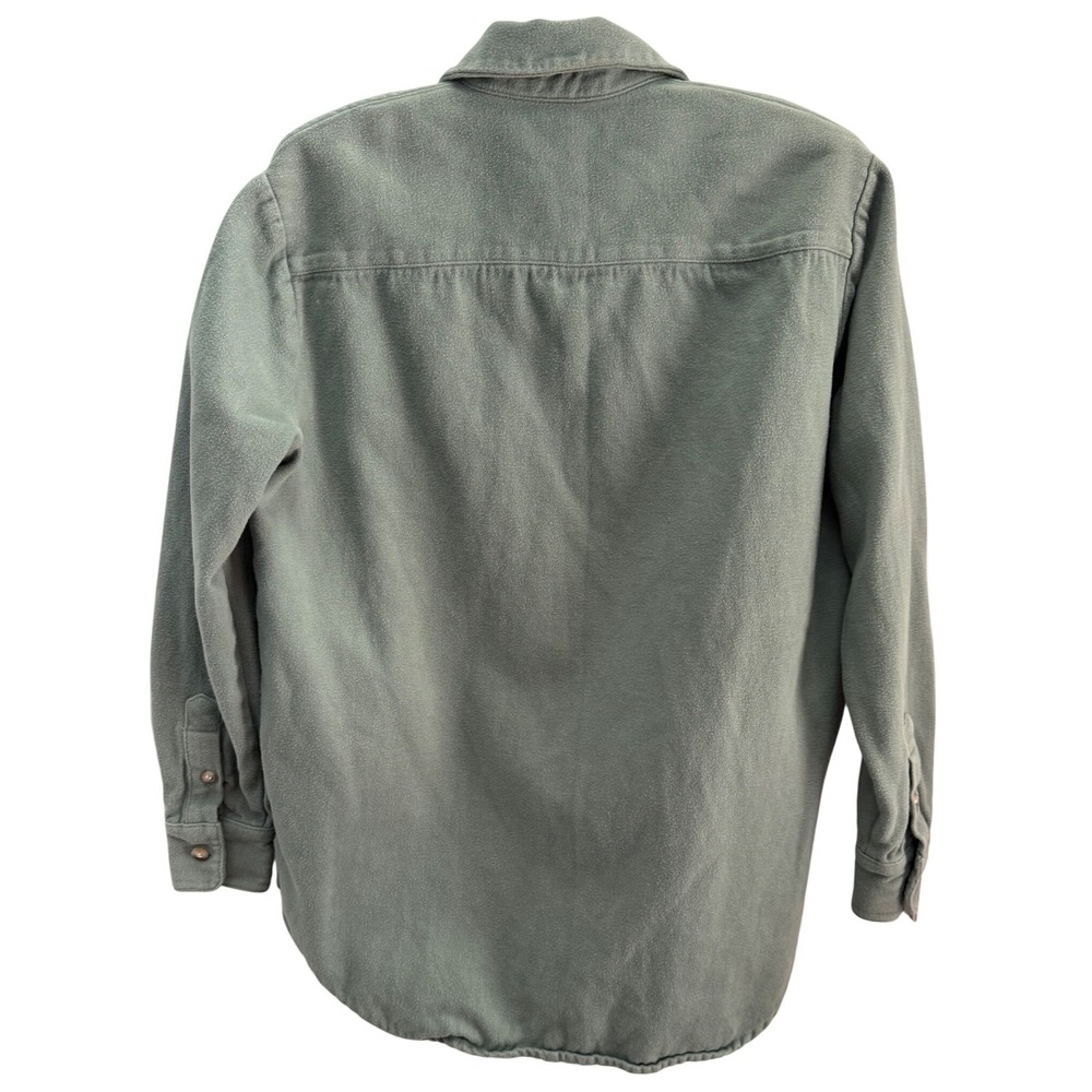 Madewell Womens Sage Green Cotton Flannel Oversized Shirt Jacket Shacket XS - Picture 6 of 6